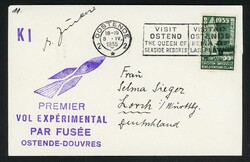 Chanell Rocket I, Brief 8.4.1935 aus Ostende