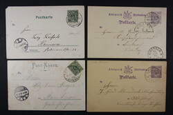 WÜRTTEMBERG, kleines Lot von 30 Belegen mit Bahnpoststempeln ab ...