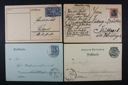 WÜRTTEMBERG, kleines Lot von 30 Belegen mit Bahnpoststempeln ab ...