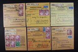 BUND, Heuß I, 15 Paketkarten mit MiF waager. Paare, u.a. 2mal 40 Pfg ...