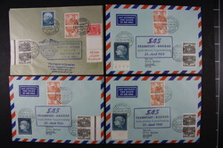 BUND, 10 Erstflugbelege 50erJahre mit u.a. MiF 203, Marken aus ...