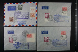 BUND, 10 Erstflugbelege 50erJahre mit u.a. MiF 203, Marken aus ...
