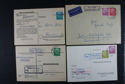 BUND, 10 versch. Belege mit Landpoststempeln, dabei 90 Pfg. als EF ...