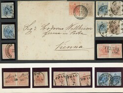 ÖSTERREICH und LV, 3 Seiten aus alter Sammlung mit Marken, Einheiten ...