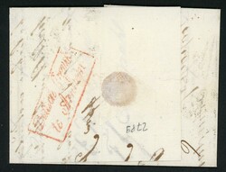 MEMEL, L2 a. Kab-Franco Brief nach Schiedam mit rotem Ra1 Franco tout ...