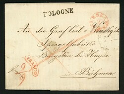 1855, Kab-Brief aus Warschau nach Hayda in Österreich mit L1 POLOGNE ...