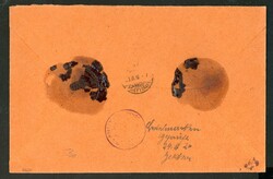 UR-Stück 2 Mk. Volksstaat geschn. mit Beifr. 15 + 5 Pfg. a. seltenem ...