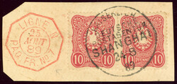 10 Pfg. im waager. Paar auf Luxusbfst. mit idealem KDPA SHANGHAI 24/8 ...