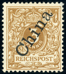 3 Pfg. steiler Aufdr. in der seltenen Farbe hellocker, sauber ungebr. ...