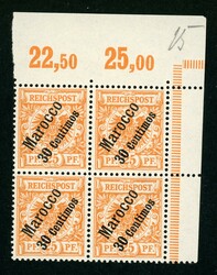 25 Pfg. dunkelorange im re. oberen ER-4erBlock, vorgefaltet, re. ...