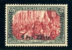 6 Pes. 25 cts. a. 5 Mk. Reichspost T. III, postfrisch mit FB ...