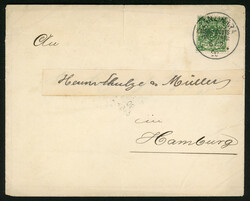 5 Pfg. auf sehr seltener Drucksache ZANZIBAR 6/12 90 nach Hamburg ...