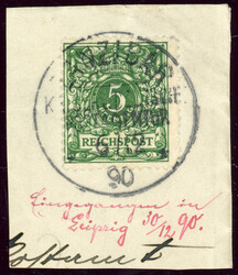 5 Pfg. auf großem Luxusbfst. ZANZIBAR 6/12 90Automatically generated ...