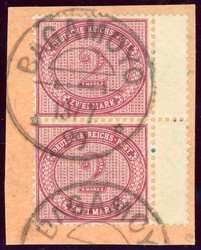 2 Mark im senkr. Paar mit rechts anhängendem ZS auf Luxus-PA ...