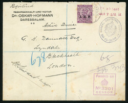 7 1/2 Heller Vorausfrankierungsumschlag 7 1/2 H. Daressalaam mit ...