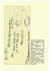 23.6.15, Geldbrief aus Nagasaki über 76 Yen ins Lager Marugame, ...