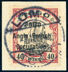 40 Pfg. weiter Abstand auf Luxusbfst. TOGO 7.12.14, vielf. sign.  ...