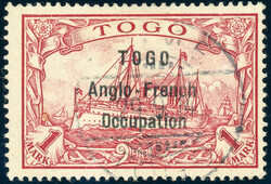 1 Mark weiter Abstand mit zentrischem Stempel LOME 29.9.14, Kabinett ...