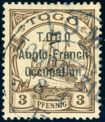 3 Pfg. enger Abstand (15mm), sauber gestempelt LOME 8/4 15, einige ...