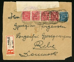 Bedarfs-R-Brief aus Toftlund (Brief re. unten Fehler) mit R-Zettel ...