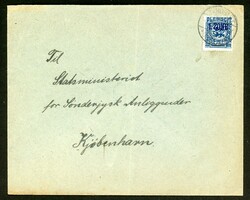 20 Pfg. 1. Zone als EF auf Bed.-Brief Tandslet, altesspuren  ...