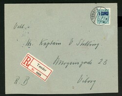 75 Öre 1. Zone als EF auf überfr. R-Brief Tondern  Automatically ...