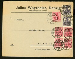 26.6.20, Mitläufer Brief nach Wien mit MiF 5mal 10 und 2mal 15 Pfg., ...