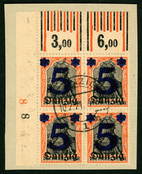 5 a. 30 Pfg. im linken oberen ER-4erBlock auf Luxusbfst. mit ...