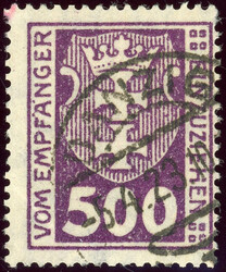 500 Mk. Wz. X, sauber gestempelt, unten einige leicht verkürzte ...