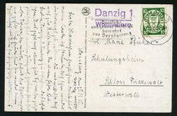 Danzig/Wollenberg, viol. Landp.-L2 25.11.35 a. Bed.-AK Marienkirche ...