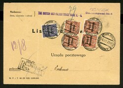 5 Gr. mit 4mal 25 Gr. a. Bed.-R-Brief 1929 einer englischen Bank, li. ...