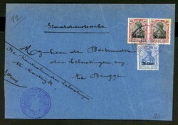 Paar 50 C. mit 25 Cent auf Teil eines schweren Briefes mit Entwertung ...