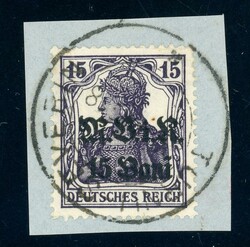 15 Bani a. 15 Pfg. schwärzlichgrauviolett auf Luxusbfst., KB Wasels ...