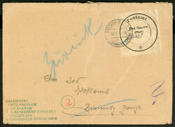15 Rpf. als selt. EF auf Bed.-Brief 30.7.45 von Paeplow, Altersmgl.  ...