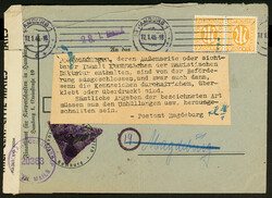 17.1.46, mangelhafter Bed.-Brief aus Hamburg nach Magdeburg ...