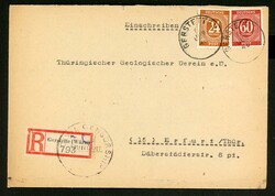 6.6.46, R-Zensurbrief mit Alt. Württbg. K11 GERSTETTEN und R-Zettel ...