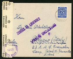 17.8.46, Brief aus Elberfeld nach Italien von der brit. Zensurstelle ...