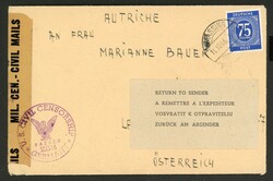 11.10.46, Zensurbrief aus Massing nach Österreich, zurückgewiesen ...