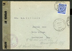 18.12.46, Zensurbrief aus Stuttgart in die USA über Zensurstelle ...
