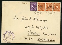 5.2.47, Brief aus Bramsche in die USA von der brit. Zensur ...