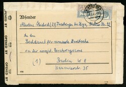 8.3.47, Brief von Thiersheim nach Berlin, mit Doppeltzensur ...