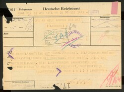 Telegramm der OPD Kiel 12.5.47 an alle Postämter betreffend die ...