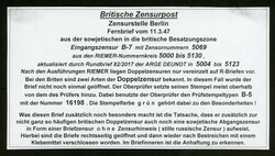22.5.47, Brief aus Bad Doberan nach Berlin mit brit. Doppelzensur und ...
