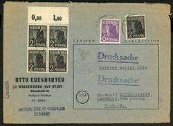 10.7.47, Drucksache in die USA über Zensurstelle München mit 2 ...