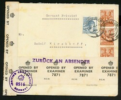 25.7.47, Brief aus Oldenburg in die USA, von der brit. Zensur 0516 ...