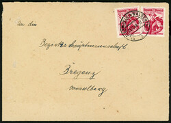 23.12.49, Riezlern Kleinwalsertal, Brief mit 2mal 30 Gr. Trachten ...