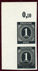 1 Pfg. ungezähnt im senkr. li. oberen Eckrandpaar ungezähnt ...