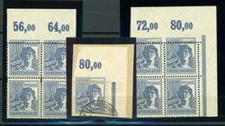 80 Pfg., OR-4erBlock und re. oberer ER-4erBlock mit markanten ...