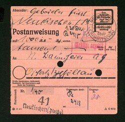 1291: Gebühr bezahlt, Belege 45-48, Notmaßnahmen