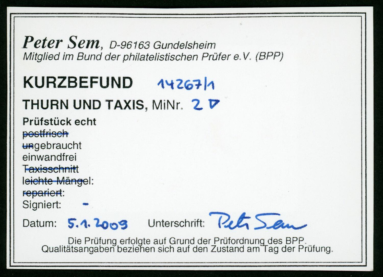 Lot 1820 - Thurn & Taxis  -  Auktionshaus Klüttermann GmbH Auction 3rd Auction